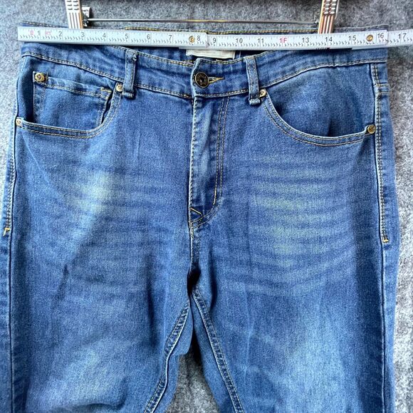 Smith & Mills Jeans Men 32 Blue Denim 5 Pockets Straight Stretch Workwear - Picture 6 of 12